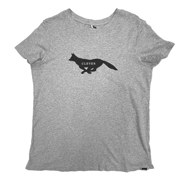 prAna Journeyman Tee Sz S New $39 Grey Clever (like a) Fox Graphic T-Shirt Top - Picture 3 of 8